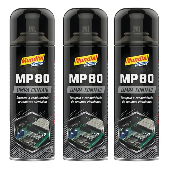 Kit 3 Limpa Contato Elétrico Spray 300ml Mundial Prime Foto 1