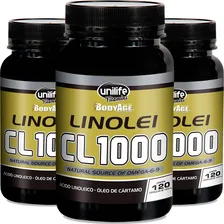 Kit 3 Linolei Cl 1000 Óleo De Cártamo Unilife 120 Cápsulas Sabor Sem Sabor Foto mini 1