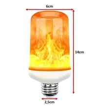 Kit 3 Lâmpadas Led Bulbo Efeito Chama Fogo Tocha Bivolt E27 Foto mini 4