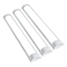 Kit 3 Luminária Led Linear 60cm 20w Branco Sobrepor Bivolt Estrutura Branco Quente 3000k 110v/220v Foto mini 1