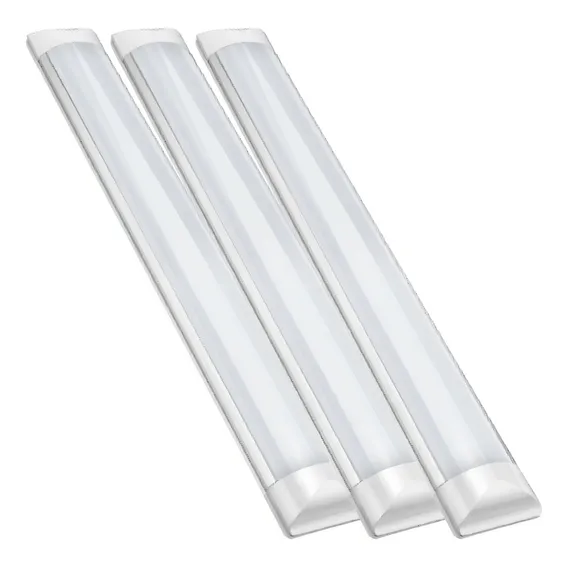 Kit 3 Luminária Led Tubular Slim 36w 40w 120cm Branco Frio Foto 1