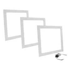 Kit 3 Luminária Painel Plafon Led Embutir 18w Quadrado Slim Estrutura Branco-frio Foto  mini 1