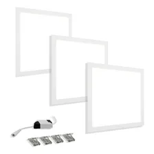 Kit 3 Luminária Plafon Painel 36w Embutir 40x40 Branco Frio 110V/220V (Bivolt) Foto  mini 1