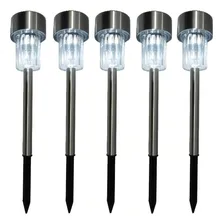 Kit 3 Luminaria Solar Balizadora Em Inox Poste Para Jardim Foto mini  2