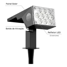 Kit 3 Luminaria Spot Solar Espeto Refletor Jardim Led Luz 12h 3000k Quente Oversun Foto mini 3
