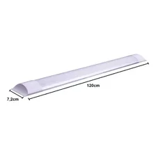 Kit 3 Luminaria Tubular Led Sobrepor Slim 40w 6500k 120cm Cor Branco Bivolt Foto mini 4