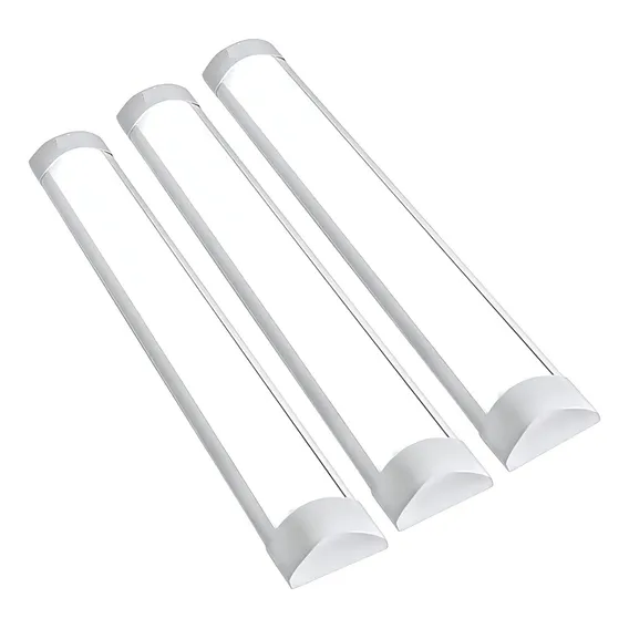 Kit 3 Luminárias Lineares 20w 6500k 60cm Luz Fria Foto 1