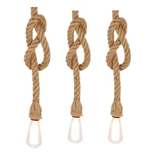 Kit 3 Luminárias Pendentes Edison Corda Retro 1,10m Voltagem 110v/220v bivolt Start Decor Foto mini 3