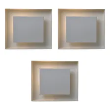 Kit 3 Lustre Plafon De Sobrepor G9 Indireta 25x25 Branco Foto mini 1