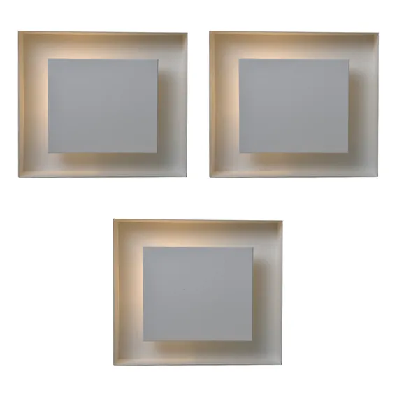 Kit 3 Lustre Plafon De Sobrepor G9 Indireta 25x25 Branco Foto 1