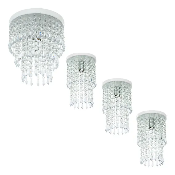 Kit 3 Lustre Plafon Spark + Lustre Plafon Manucrillic Branco Foto 1