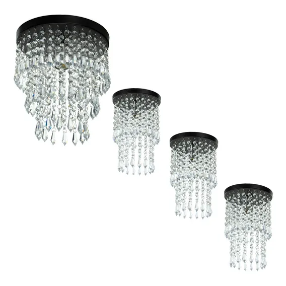 Kit 3 Lustre Plafon Spark + Lustre Plafon Manucrillic Preto 110v/220v Foto 1