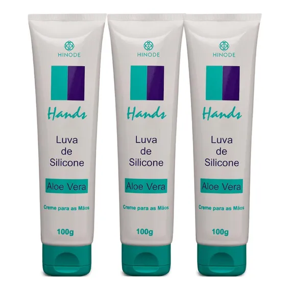 Kit 3 Luvas De Silicone Creme Mãos Hands Hinode 100g Foto 1