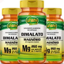 Kit 3 Magnésio Dimalato Unilife Vitamins 60 Cápsulas Foto mini 4