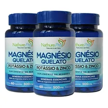 Kit 3 Magnésio Quelato + Potássio + Zinco 60 Cáps Sabor Sem sabor Foto mini  2