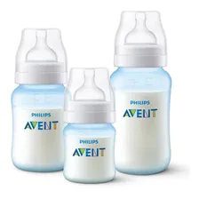 Kit 3 Mamadeira Avent Menino Antic贸lica 125/260/330ml Azul Foto mini 1