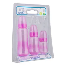 Kit 3 Mamadeiras Aquarela Bico Universal Kuka Bico Redondo Cor Rosa Kit 3 Mamadeiras Aquarela Bico Redondo Foto mini 4