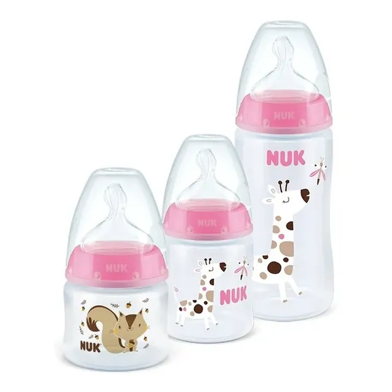 Kit 3 Mamadeiras Starter Rosa 90/150/300ml First Choice Nuk Foto 1