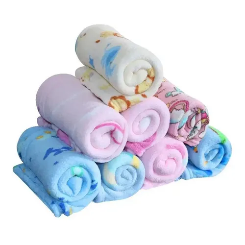 Kit 3 Mantas Cobertor Microfibra Infantil BebĂȘ Estampada Cor Menina Foto 1