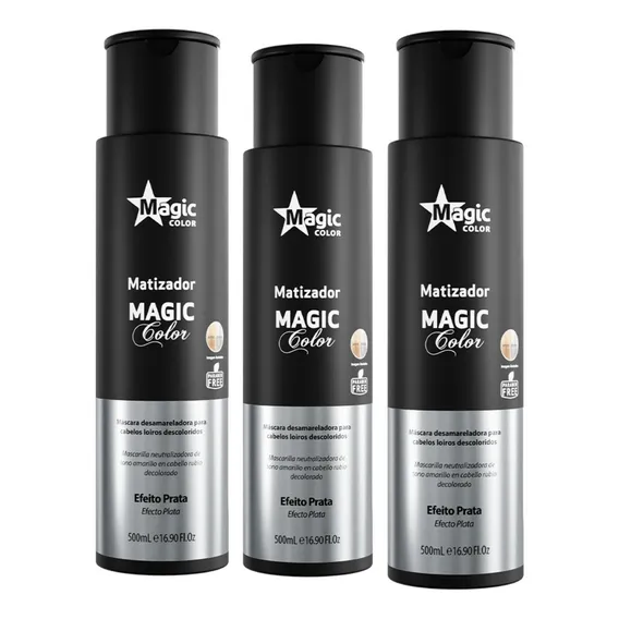 Kit 3 Matizador Magic Color - Tradicional Efeito Prata 500ml Foto 1