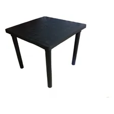 Kit 3 Mesa Plástica Quadrada Desmontável Preta 83cm Gibafer Foto mini 2