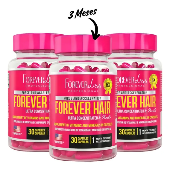 Kit 3 Meses Forever Hair Crescimento Capilar - Forever Liss Foto 1