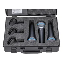 Kit 3 Microfone Profissional Zm58 Beta + Maleta + Cachimbo Foto mini 4