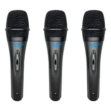 Kit 3 Microfones C/ Fio Preto Profissional Ls-300 P10 Leson Foto mini 1