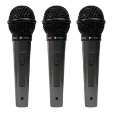 Kit 3 Microfones Vocal Profissional Kadosh K300 + 3 Cabos 3m Cor Preto Foto mini 1