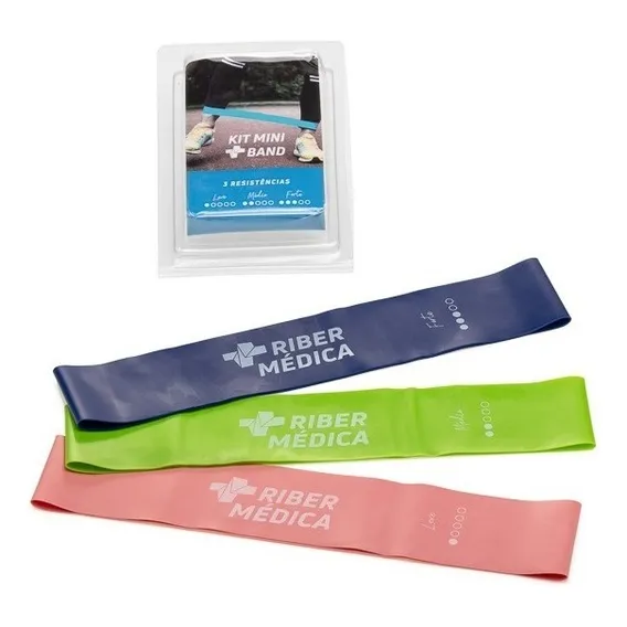Kit 3 Mini Band Faixas Elásticas 25x5 Thera Band Ribermedica Foto 1