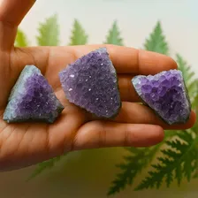 Kit 3 Mini Drusas De Ametista Pedra Natural Bruta Proteção Foto mini 4