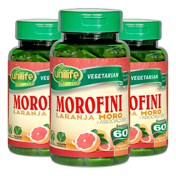 Kit 3 Morofini Laranja Moro Unilife Vitamins 60 Cápsulas Foto 1