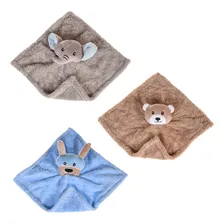 Kit 3 Naninhas Bebê Plush Quentinhas Maternidade Bichinhos Cor Menino Foto  mini 1