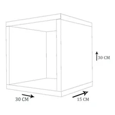 Kit 3 Nicho Decorativo 30x30x15 Cm Branco Em Mdf Foto mini 3