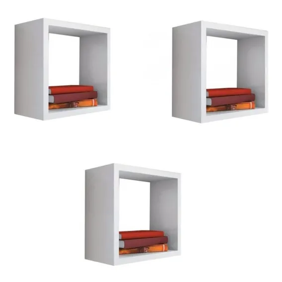 Kit 3 Nicho Decorativo 30x30x15 Cm Branco Em Mdf Foto 1