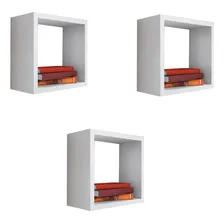Kit 3 Nicho Decorativo 40x40x15 Cm Branco Em Mdf Foto mini 1