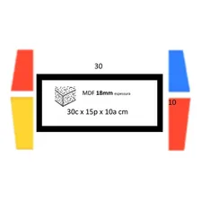 Kit 3 Nicho Retangular 30x15x10p Branco Mdf Decorativo Foto mini 3