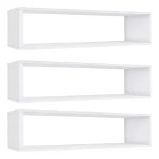 Kit 3 Nicho Retangular 40x15x10p Branco Mdf Decorativo Foto mini 1