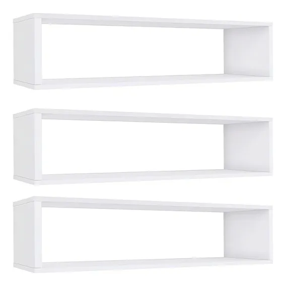 Kit 3 Nicho Retangular 40x15x10p Branco Mdf Decorativo Foto 1