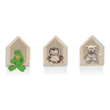 Kit 3 Nichos De Parede Decorativo Casinha Mdf Jade Foto mini 2