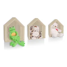 Kit 3 Nichos De Parede Decorativo Casinha Mdf Jade Foto mini 1