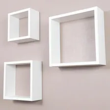 Kit 3 Nichos Decorativos Branco Mdf - 30x30, 25x25, 20x20cm Foto mini 2