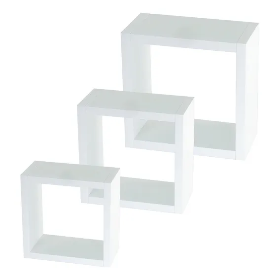 Kit 3 Nichos Decorativos Branco Mdf - 30x30, 25x25, 20x20cm Foto 1