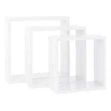 Kit 3 Nichos Decorativos Quadrado Mdf Branco Quarto Sala Sinanue Foto mini 1