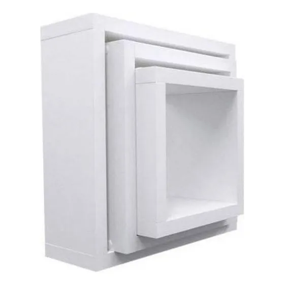 Kit 3 Nichos Mdf Branco Sala Banheiro Decoração Variado Foto 1