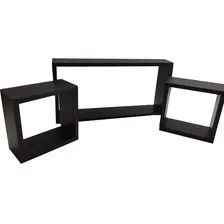 Kit 3 Nichos Preto 50x25 / 20x20 / 20x20 Mdf Alta Qualidade Foto mini 1