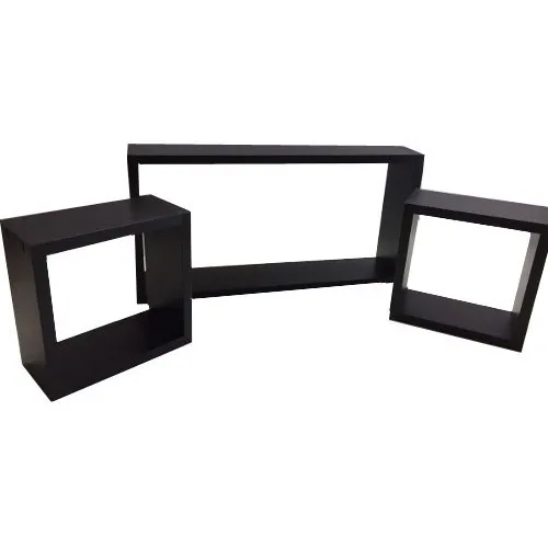 Kit 3 Nichos Preto 50x25 / 20x20 / 20x20 Mdf Alta Qualidade Foto 1