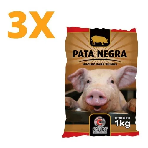 Kit 3 Núcleo Suínos Pata Negra 1kg Vitaminas Min Aminoacido Foto 1