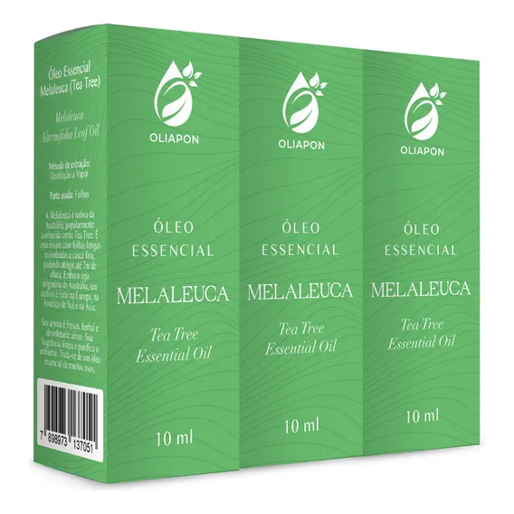 Kit 3 Óleo Melaleuca Tea Tree Puro 10ml Oliapon Foto 1