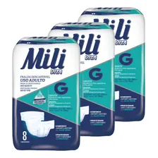 Kit 3 Pacotes Fraldas Geriátrica G Mili Vita Adulto Foto mini 1